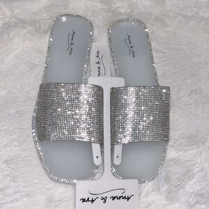 Anna & Ava jelly sole crystal flats, sparkly, new, size 7